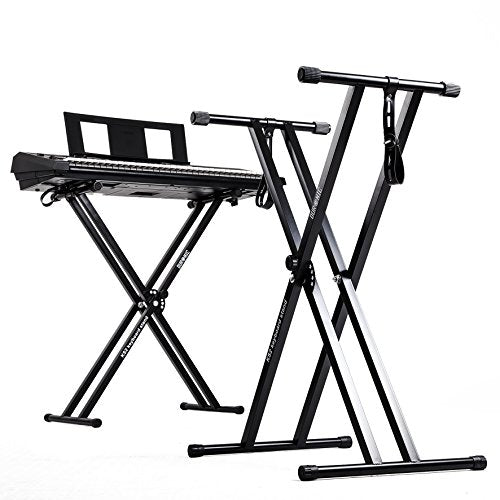 Duronic KS2B Supporto tastiera musicale con cinghie di sicurezza – Nero - Ilgrandebazar