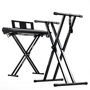 Duronic KS2B Supporto tastiera musicale con cinghie di sicurezza – Nero - Ilgrandebazar