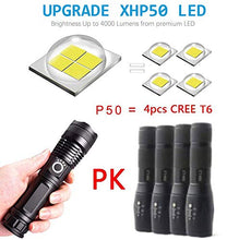 Carica l'immagine nel visualizzatore di Gallery, Torcia LED USB Ricaricabili, Potente 4000 Lumen XHP50 Militare...
