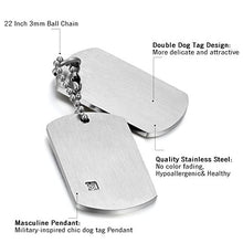 Carica l&#39;immagine nel visualizzatore di Gallery, Cupimatch Uomo Collana Dog Tag con catena acciaio inox stile Militare Argento - Ilgrandebazar
