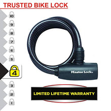 Carica l&#39;immagine nel visualizzatore di Gallery, Master Lock 8126EURDPRO Lucchetto Bici, Chiave, 1.8 m Cavo, Esterno, Nero