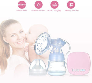 Decdeal - Tiralatte Elettrico Ricaricabile con Cuscino Massaggiatore per L'Allattamento al Seno, Senza BPA, Rosa (Singolo)