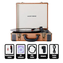 Carica l&#39;immagine nel visualizzatore di Gallery, MUSITREND Giradischi Vinile, Lettore Vinile Portatile 3 Velocità K-M317-BR