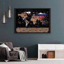 Carica l&#39;immagine nel visualizzatore di Gallery, Anpro Mappa del Mondo da Grattare - 80x58cm Poster con Bandiera... - Ilgrandebazar