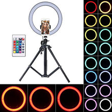 Carica l&#39;immagine nel visualizzatore di Gallery, Powstro Lampada selfie LED da 10,2 pollici,Flash ad anello con treppiede a...