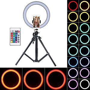 Powstro Lampada selfie LED da 10,2 pollici,Flash ad anello con treppiede a...
