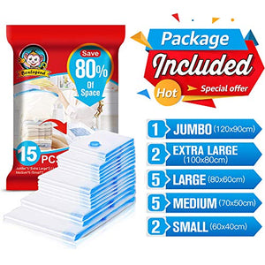 BoxLegend Sacchetti Sottovuoto Vestiti 15 Pezzi Tipo... - Ilgrandebazar