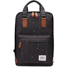 Carica l&#39;immagine nel visualizzatore di Gallery, kaukko, zaino per pc portatile Canvas, la scuola e il viaggio, Nero-h7