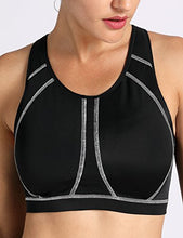 Carica l'immagine nel visualizzatore di Gallery, SYROKAN Donna Reggiseno Sportivo Sostegno Totale Senza Ferretto 6E, Nero