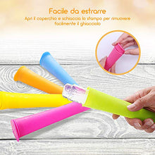 Carica l'immagine nel visualizzatore di Gallery, Icnow Stampi Ghiaccioli, 9 per Gelato con 5 in Silicone,con...