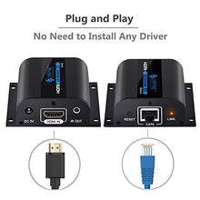 Carica l&#39;immagine nel visualizzatore di Gallery, ESYNiC AGPTEK HDMI Extender 1080P 60m IR Ripetitore Su Singolo Cat 60M 3D
