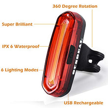 Carica l&#39;immagine nel visualizzatore di Gallery, OUNDEAL Luce Posteriore Bicicletta, per Bicicletta USB Ricaricabile,...