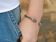 Carica l&#39;immagine nel visualizzatore di Gallery, fishhook Vintage Viking Pagan lupo testa vite metallo Antique Silver