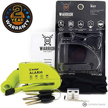 Carica l&#39;immagine nel visualizzatore di Gallery, Warrior WA6Y Lucchetto Antifurto Bloccadisco Allarme 110 Db Certificazione...