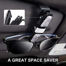 Carica l'immagine nel visualizzatore di Gallery, Frienda 2 Pacchi Porta Occhiali per Auto Visiera Parasole con Strass di...