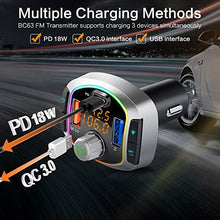 Carica l'immagine nel visualizzatore di Gallery, Trasmettitore FM Bluetooth, Transmitter Bluetooth Vivavoce 5.0 con 7 Colori...