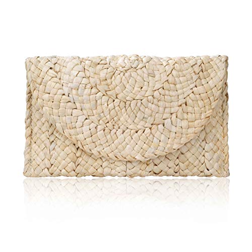 ISIYINER Pochette in Paglia Estiva,Borsa Mare borsa da donna Eleganti Clutch...