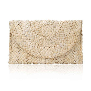 ISIYINER Pochette in Paglia Estiva,Borsa Mare borsa da donna Eleganti Clutch...