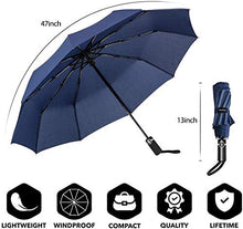 Carica l'immagine nel visualizzatore di Gallery, Newdora Ombrello Portatile Automatico Antivento, Blu Scuro