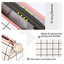Carica l&#39;immagine nel visualizzatore di Gallery, Astuccio Portamatite Grande Capacità Trucco Borsa Portamonete Plaid Bianco
