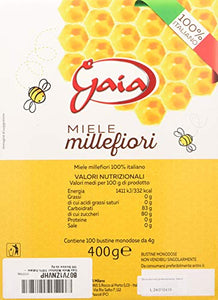 Gaia Miele Millefiori 100% Italiano - 100 Bustine da 4g