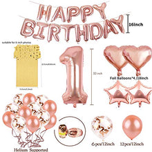 Carica l&#39;immagine nel visualizzatore di Gallery, SPECOOL Palloncini Compleanno Oro Rosa,con Baby Photo Rosa Happy Birthday