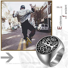 Carica l&#39;immagine nel visualizzatore di Gallery, JewelryWe Gioielli Anello da Uomo in Acciaio Inossidabile, Albero della... - Ilgrandebazar