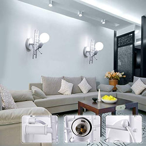 HAWEE Humanoid Creativo Lampada da Parete Interno Applique Bianco - Ilgrandebazar
