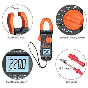 Proster Pinza Amperometrica Auto-Ranging Misura Corrente Tensione AC/DC Nero - Ilgrandebazar