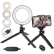 Carica l&#39;immagine nel visualizzatore di Gallery, Zacro - Anello a LED con supporto treppiede e per telefono, 3...