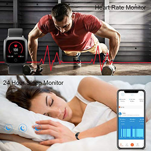 LIFEBEE Smartwatch Orologio Fitness Uomo Donna con Cardiofrequenzimetro Nero