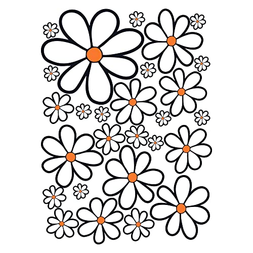GamesMonkey® - Adesivi Auto Fiori Margherite Prilblumen Tuning - 27/54 / 108 Pezzi - Carrozzeria Divertenti Moto Bicicletta Stickers Vetri Casco (Small, 27 Pezzi, Col 005)