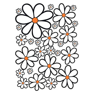 GamesMonkey® - Adesivi Auto Fiori Margherite Prilblumen Tuning - 27/54 / 108 Pezzi - Carrozzeria Divertenti Moto Bicicletta Stickers Vetri Casco (Small, 27 Pezzi, Col 005)