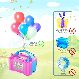 Dr.meter Pompa a Palloncino Gonfiabile, Elettrica di Rosa + Blu