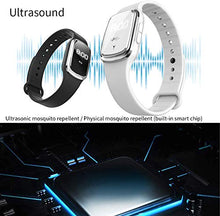 Carica l&#39;immagine nel visualizzatore di Gallery, MENGZF ultrasuoni Bracciale Repellente per zanzare Braccialetto nero