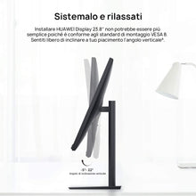 Carica l'immagine nel visualizzatore di Gallery, HUAWEI Display 23.8", Monitor Full HD, Display FullView da 1080P, Gamma di colori al 72% NTSC, Cornici da 5,7 mm, Rapporto schermo/corpo 90%, Angolo di visione 178°, Assenza di Sfarfallio, Black