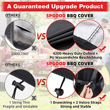 Carica l'immagine nel visualizzatore di Gallery, SPGOOD Copertura Barbecue Da Esterno, Resistente Alle Intemperie, 420D, in Tessuto Oxford, Impermeabile, Antipolvere, Copertura per Barbecue, Copertura Universale [147 x 61 x 122 cm)