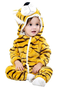 Vestito di Carnevale da Tigrotto Tuta Intera senza piedi con Cappuccio in...