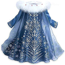 Carica l&#39;immagine nel visualizzatore di Gallery, Costume da Elsa per bambina - Con guanti e treccia Taglia 120 - 3-4 anni, blu - Ilgrandebazar