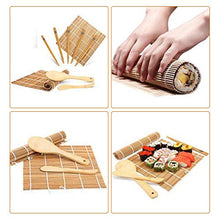 Carica l&#39;immagine nel visualizzatore di Gallery, Kit per fare sushi in bambù, 9 pezzi, tappetino arrotolare il sushi,...