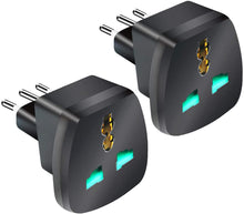 Carica l'immagine nel visualizzatore di Gallery, EXTRASTAR Adattatore Universale da Viaggio, Adapter/Adattatore da Viaggio World to Italy, Nero, 2 Pezzi