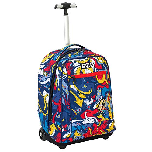 Big Trolley Appack Hashtag, 35 Lt, Rosso, Sistema 2in1 Zaino con Rosso