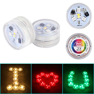 10 Pezzi Luci per Piscina, ALED LIGHT Mini RGB LED Lampadine Luce Subacquea,...