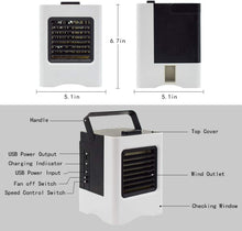 Carica l'immagine nel visualizzatore di Gallery, Condizionatore D'aria Portatile, Mini Air Cooler Personale Raffrescatore Evaporativo, Umidificatore e Purificatore con 3 Velocità per Casa, Ufficio, Camper