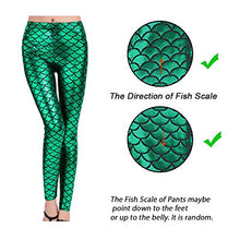 Carica l'immagine nel visualizzatore di Gallery, 1pz Leggings da Donna Leggins Sexy Squame di Pesce Pantaloni L, Verde - Ilgrandebazar