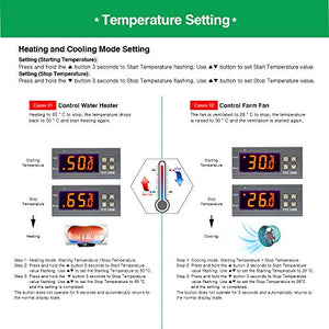 diymore STC-1000 Regolatore di Temperatura Termostato Stc-1000 Ac 110v-220v - Ilgrandebazar
