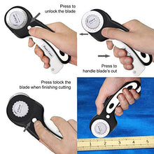 Carica l'immagine nel visualizzatore di Gallery, O'woda Set di Taglierina Rotativa 45 mm, 4 Lame Sostituibili per Cucire, Nero