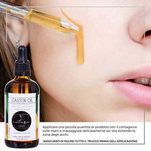 Carica l'immagine nel visualizzatore di Gallery, Olio di Ricino 100ml, Bottiglia di vetro, 100% Puro Spremuto a Freddo, Stimola la Crescita dei Capelli, Ciglia e Sopracciglia, Rinforza le unghie. Un ottimo rimedio per la tua pelle. Set di Pennelli