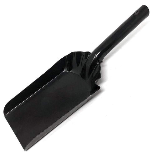 MGE - Paletta di Ferro Smaltato per Camino e BBQ - Pala con Manico - 1x Nero - Ilgrandebazar