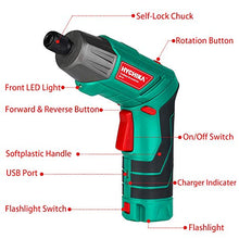 Carica l&#39;immagine nel visualizzatore di Gallery, Cacciavite Elettrico 6N.m, HYCHIKA Avvitatore (Par max 6 N.m, 3.6... - Ilgrandebazar